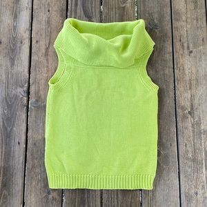 Vintage Lucia Burns Chartreuse Knit Sleeveless Sweater